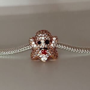 Halloween Ghost Pandora Compatible Charm S925 Sterling Silver, Rose Gold Plated